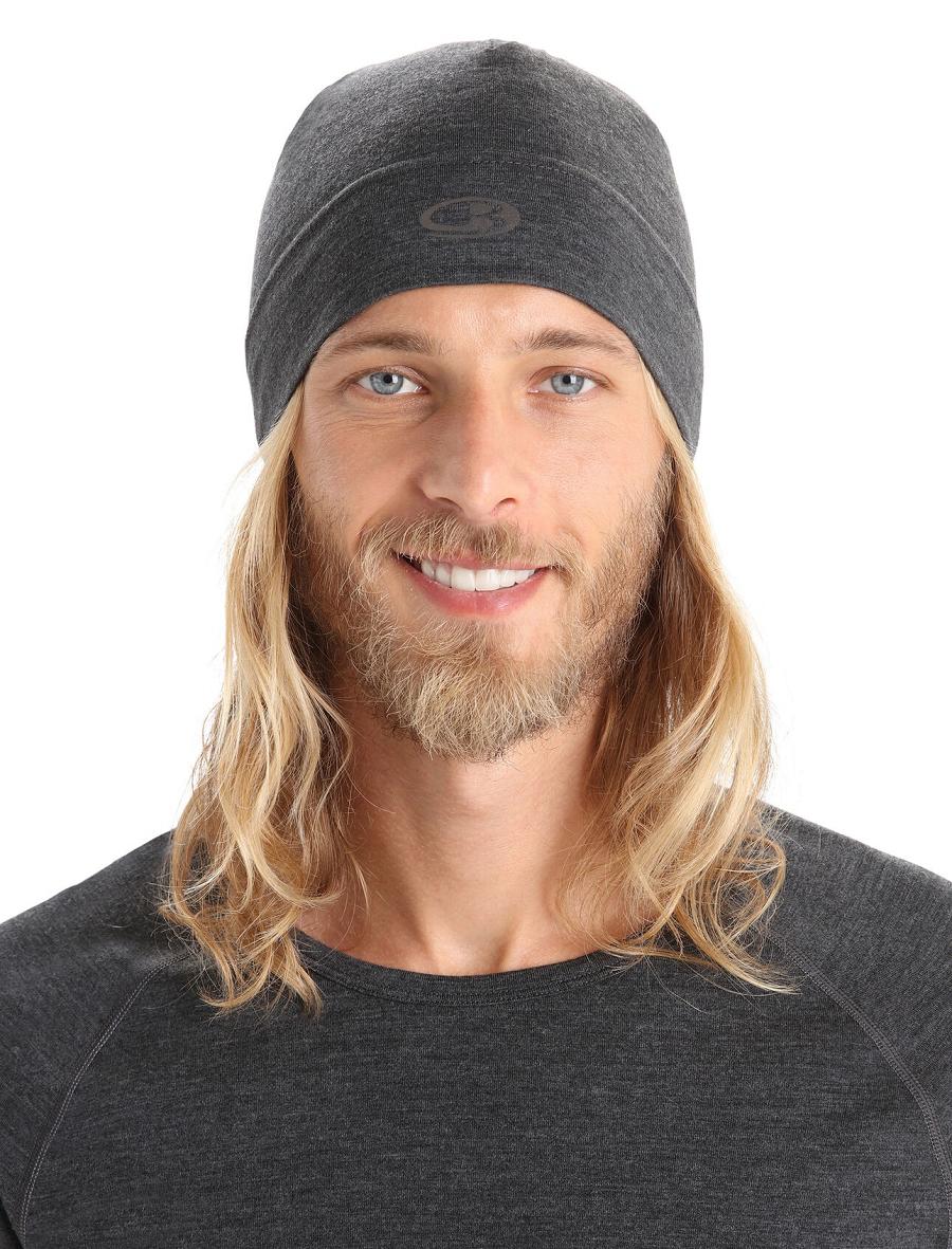 Czapki Icebreaker Unisex Merino Chase Beanie Męskie Czarne Szare | PL 1849MQZA